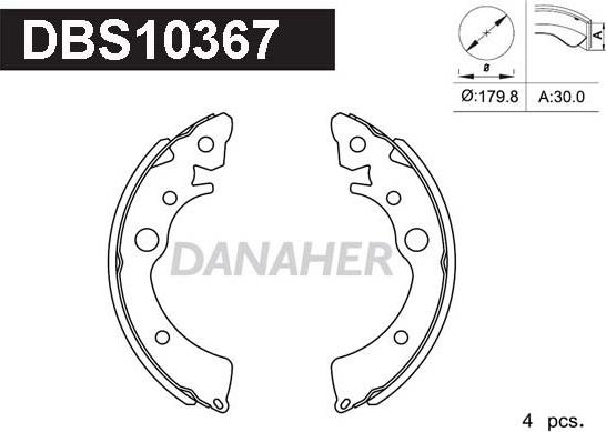 Danaher DBS10367 - Bremžu loku komplekts adetalas.lv