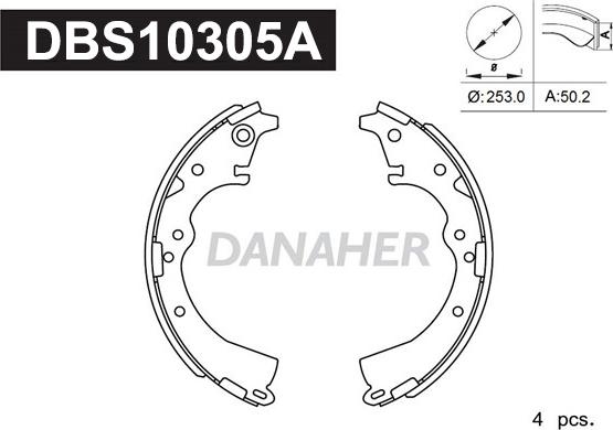 Danaher DBS10305A - Bremžu loku komplekts adetalas.lv