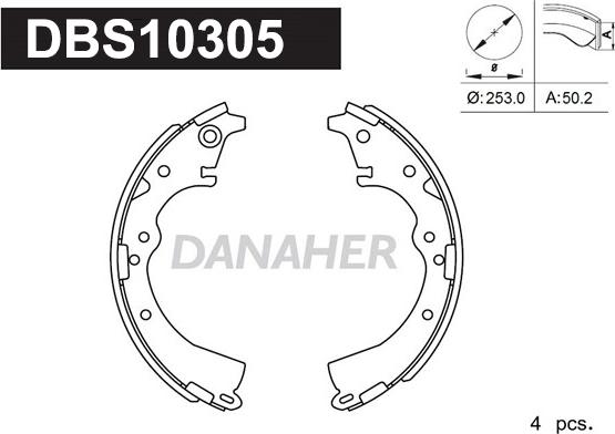 Danaher DBS10305 - Bremžu loku komplekts adetalas.lv