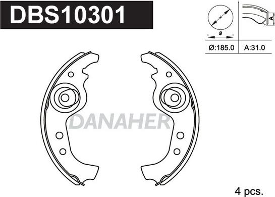 Danaher DBS10301 - Bremžu loku komplekts adetalas.lv