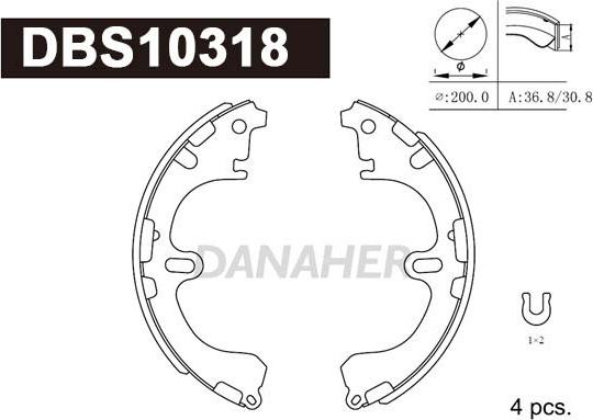 Danaher DBS10318 - Bremžu loku komplekts adetalas.lv