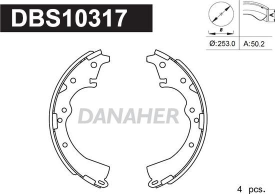 Danaher DBS10317 - Bremžu loku komplekts adetalas.lv