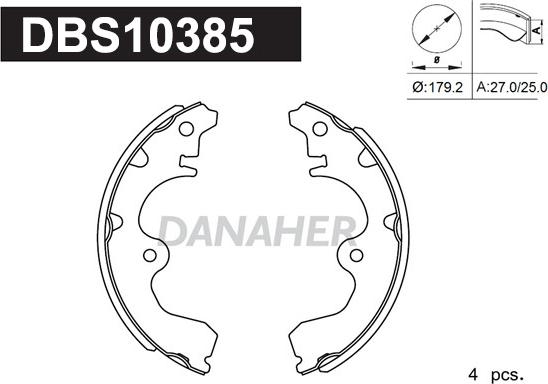 Danaher DBS10385 - Bremžu loku komplekts adetalas.lv