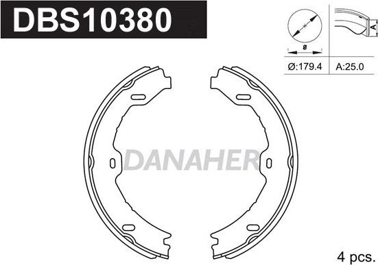 Danaher DBS10380 - Bremžu loku kompl., Stāvbremze adetalas.lv