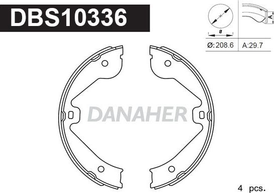 Danaher DBS10336 - Bremžu loku kompl., Stāvbremze adetalas.lv