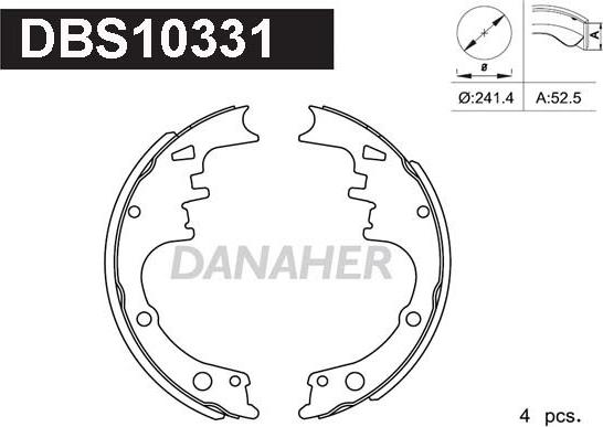 Danaher DBS10331 - Bremžu loku komplekts adetalas.lv