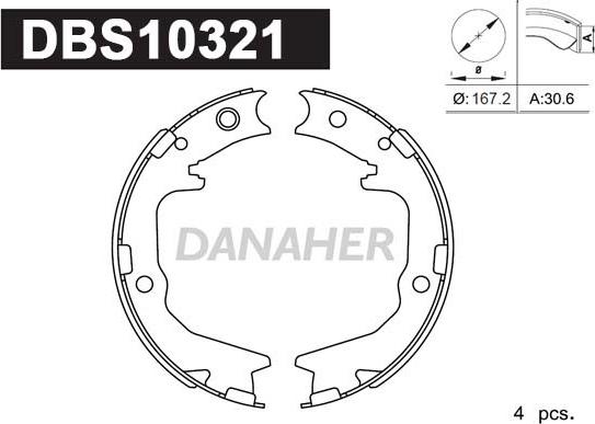 Danaher DBS10321 - Bremžu loku kompl., Stāvbremze adetalas.lv