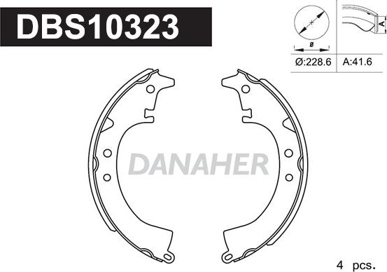 Danaher DBS10323 - Bremžu loku komplekts adetalas.lv