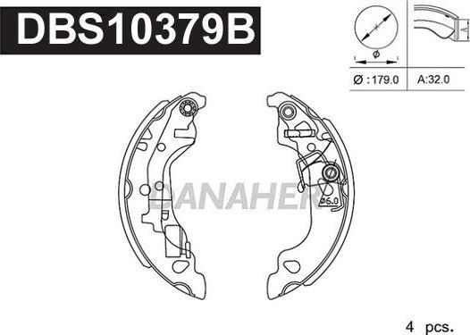 Danaher DBS10379B - Bremžu loku komplekts adetalas.lv