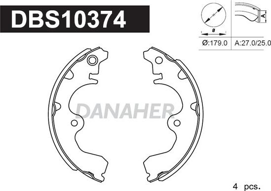 Danaher DBS10374 - Bremžu loku komplekts adetalas.lv