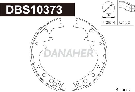 Danaher DBS10373 - Bremžu loku komplekts adetalas.lv