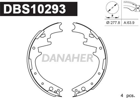 Danaher DBS10293 - Bremžu loku komplekts adetalas.lv