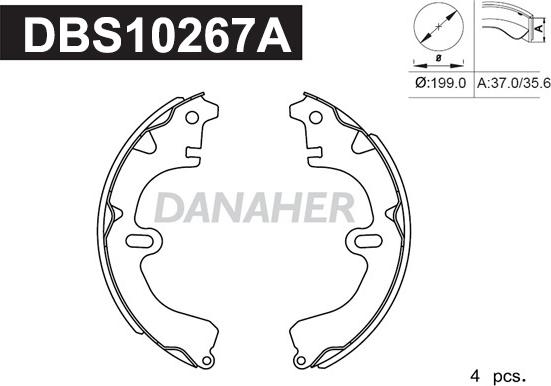 Danaher DBS10267A - Bremžu loku komplekts adetalas.lv