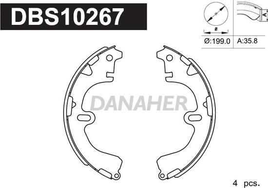 Danaher DBS10267 - Bremžu loku komplekts adetalas.lv