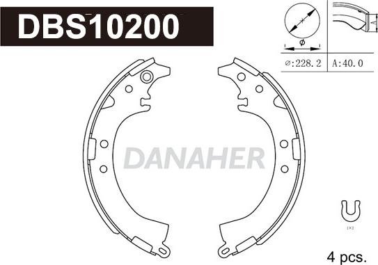 Danaher DBS10200 - Bremžu loku komplekts adetalas.lv