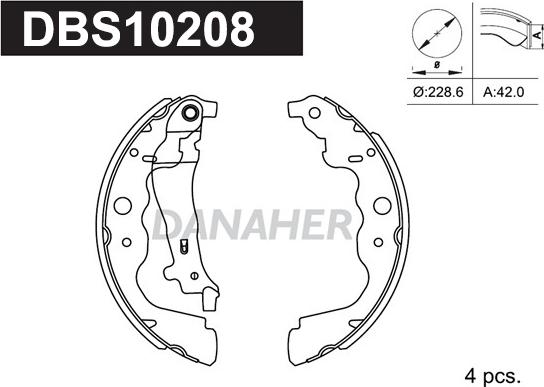 Danaher DBS10208 - Bremžu loku komplekts adetalas.lv