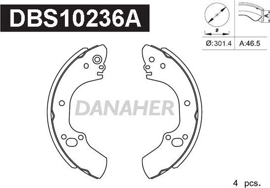 Danaher DBS10236A - Bremžu loku komplekts adetalas.lv