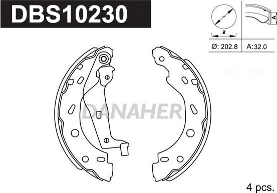 Danaher DBS10230 - Bremžu loku komplekts adetalas.lv