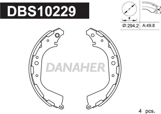 Danaher DBS10229 - Bremžu loku komplekts adetalas.lv