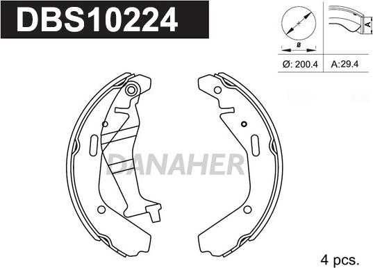 Danaher DBS10224 - Bremžu loku komplekts adetalas.lv