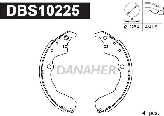 Danaher DBS10225 - Bremžu loku komplekts adetalas.lv