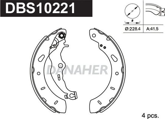 Danaher DBS10221 - Bremžu loku komplekts adetalas.lv