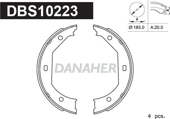 Danaher DBS10223 - Bremžu loku kompl., Stāvbremze adetalas.lv