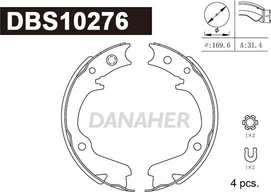 Danaher DBS10276 - Bremžu loku kompl., Stāvbremze adetalas.lv