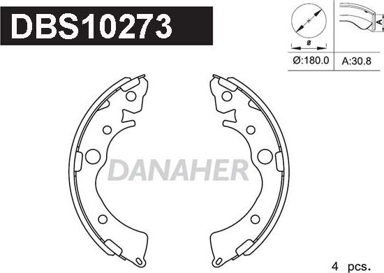 Danaher DBS10273 - Bremžu loku komplekts adetalas.lv