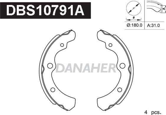 Danaher DBS10791A - Bremžu loku komplekts adetalas.lv