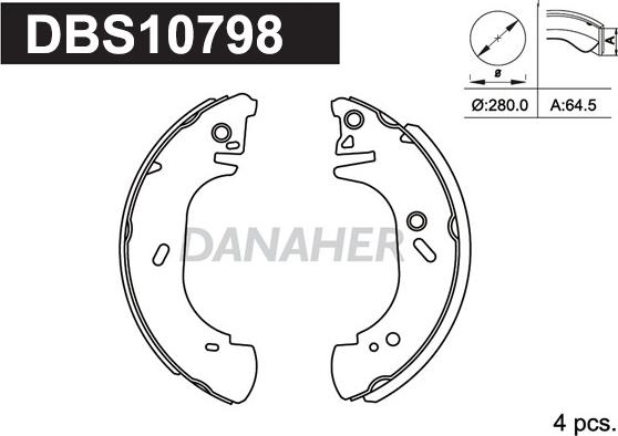 Danaher DBS10798 - Bremžu loku komplekts adetalas.lv