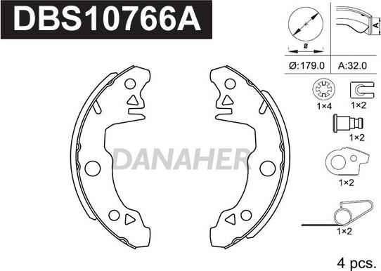 Danaher DBS10766A - Bremžu loku komplekts adetalas.lv