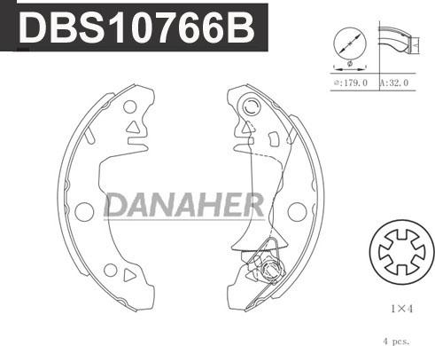 Danaher DBS10766B - Bremžu loku komplekts adetalas.lv