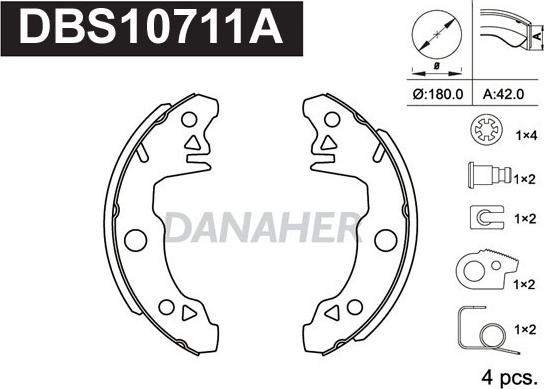 Danaher DBS10711A - Bremžu loku komplekts adetalas.lv