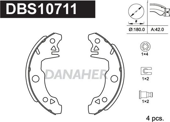 Danaher DBS10711 - Bremžu loku komplekts adetalas.lv