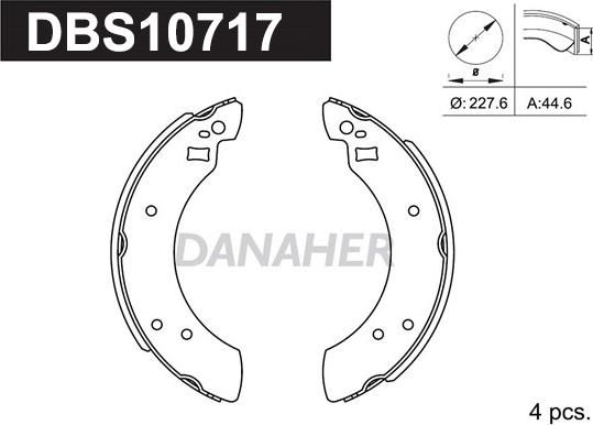 Danaher DBS10717 - Bremžu loku komplekts adetalas.lv