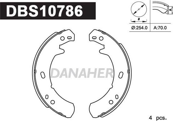 Danaher DBS10786 - Bremžu loku kompl., Stāvbremze adetalas.lv