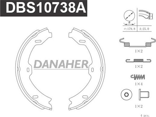 Danaher DBS10738A - Bremžu loku kompl., Stāvbremze adetalas.lv