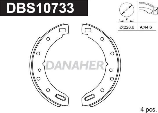 Danaher DBS10733 - Bremžu loku komplekts adetalas.lv