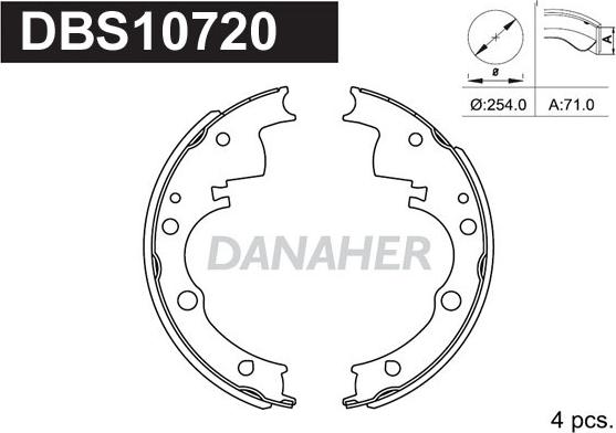 Danaher DBS10720 - Bremžu loku komplekts adetalas.lv