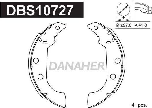 Danaher DBS10727 - Bremžu loku komplekts adetalas.lv