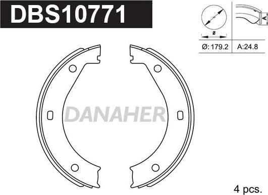 Danaher DBS10771 - Bremžu loku kompl., Stāvbremze adetalas.lv