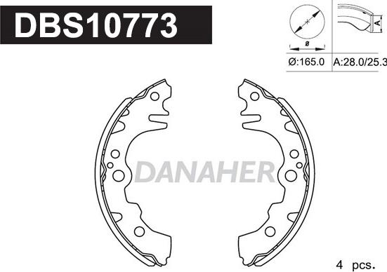 Danaher DBS10773 - Bremžu loku komplekts adetalas.lv