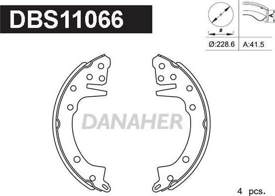 Danaher DBS11066 - Bremžu loku komplekts adetalas.lv