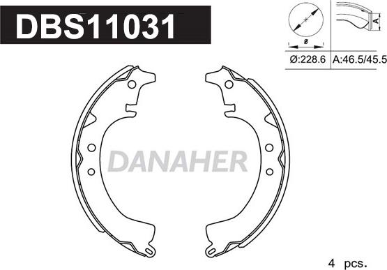 Danaher DBS11031 - Bremžu loku komplekts adetalas.lv