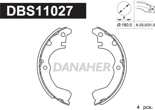 Danaher DBS11027 - Bremžu loku komplekts adetalas.lv