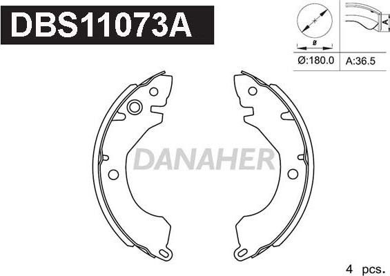 Danaher DBS11073A - Bremžu loku komplekts adetalas.lv