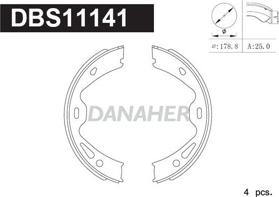 Danaher DBS11141 - Bremžu loku kompl., Stāvbremze adetalas.lv