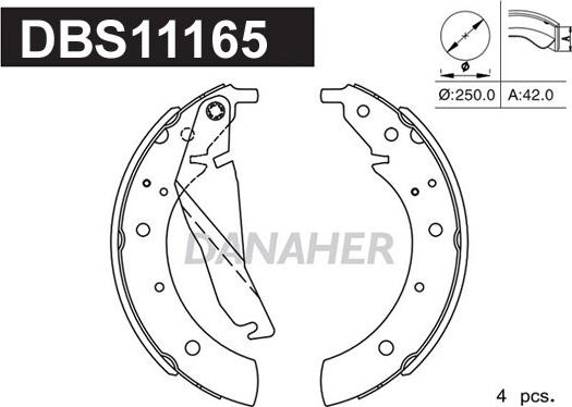 Danaher DBS11165 - Bremžu loku komplekts adetalas.lv