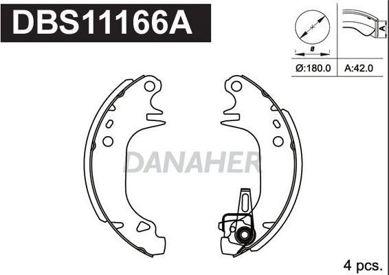 Danaher DBS11166A - Bremžu loku komplekts adetalas.lv